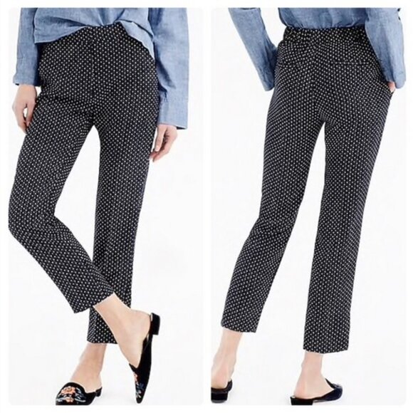 NEW J.CREW Easy Pants in Foulard Navy Print {H6527} Size 4 - Picture 1 of 12
